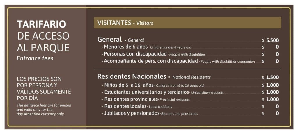 Ceny wstępu do Parku Narodowego Lanín