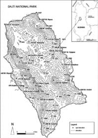Mapa geologiczna Parku Narodowego Góra Dajti, Albania