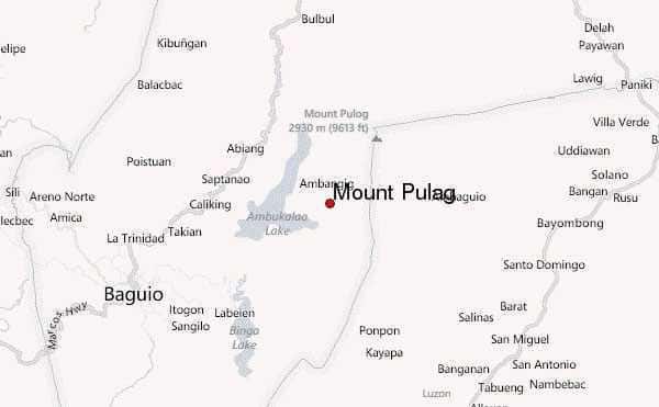 Mapa Mount Pulag, Filipiny
