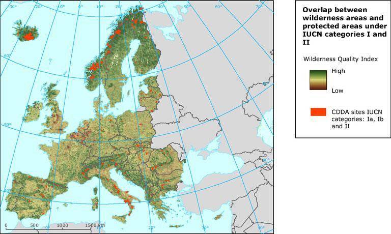 Mapa parków narodowych w Europie