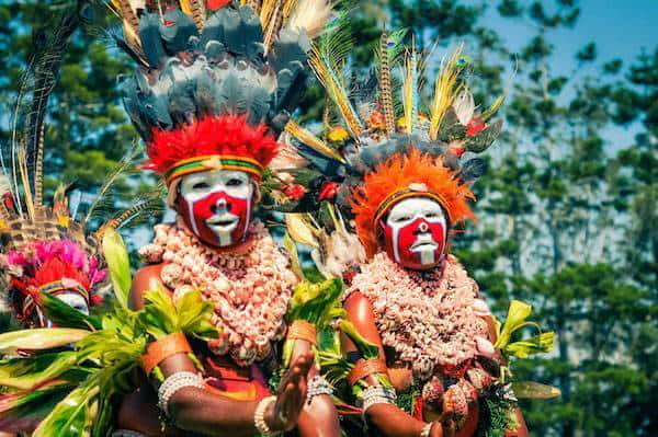 Tradycyjny taniec w Mt Hagen